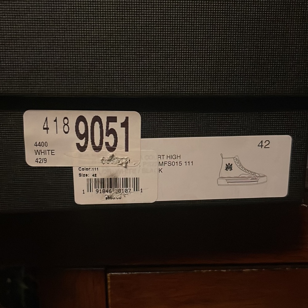 Amiri High Tops Black/ White. size 42 EU which is about 10-11 in US sizing. - Picture 6 of 7